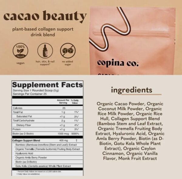 Cacao Beauty Plant Based Collagen Support - Image 3